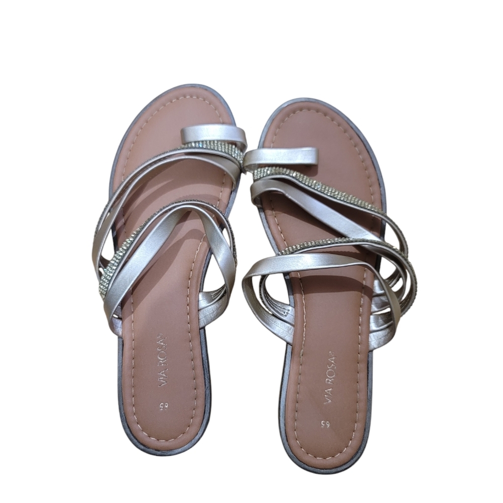 VIA ROSA - Gold Sandals - Size 6.5